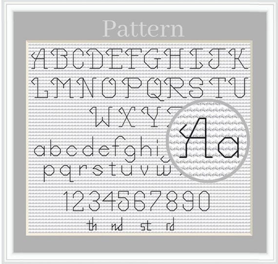 ABC KREUZSTICHBILDER アルファベット　クロスステッチ Small Alphabet Cross Stitch Pattern, Cross Stitch Font, Cross