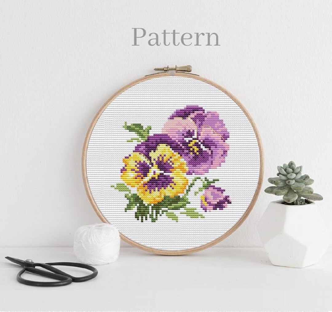 Violet Cross Stitch Pattern Floral Cross Stitch African Violet