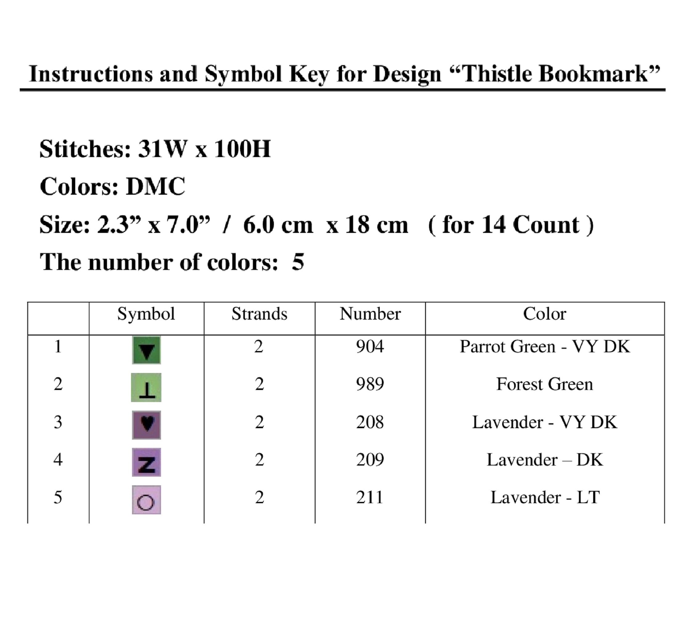 Outlander Cross Stitch Bookmark Pattern Thistle Cross Stitch Etsy