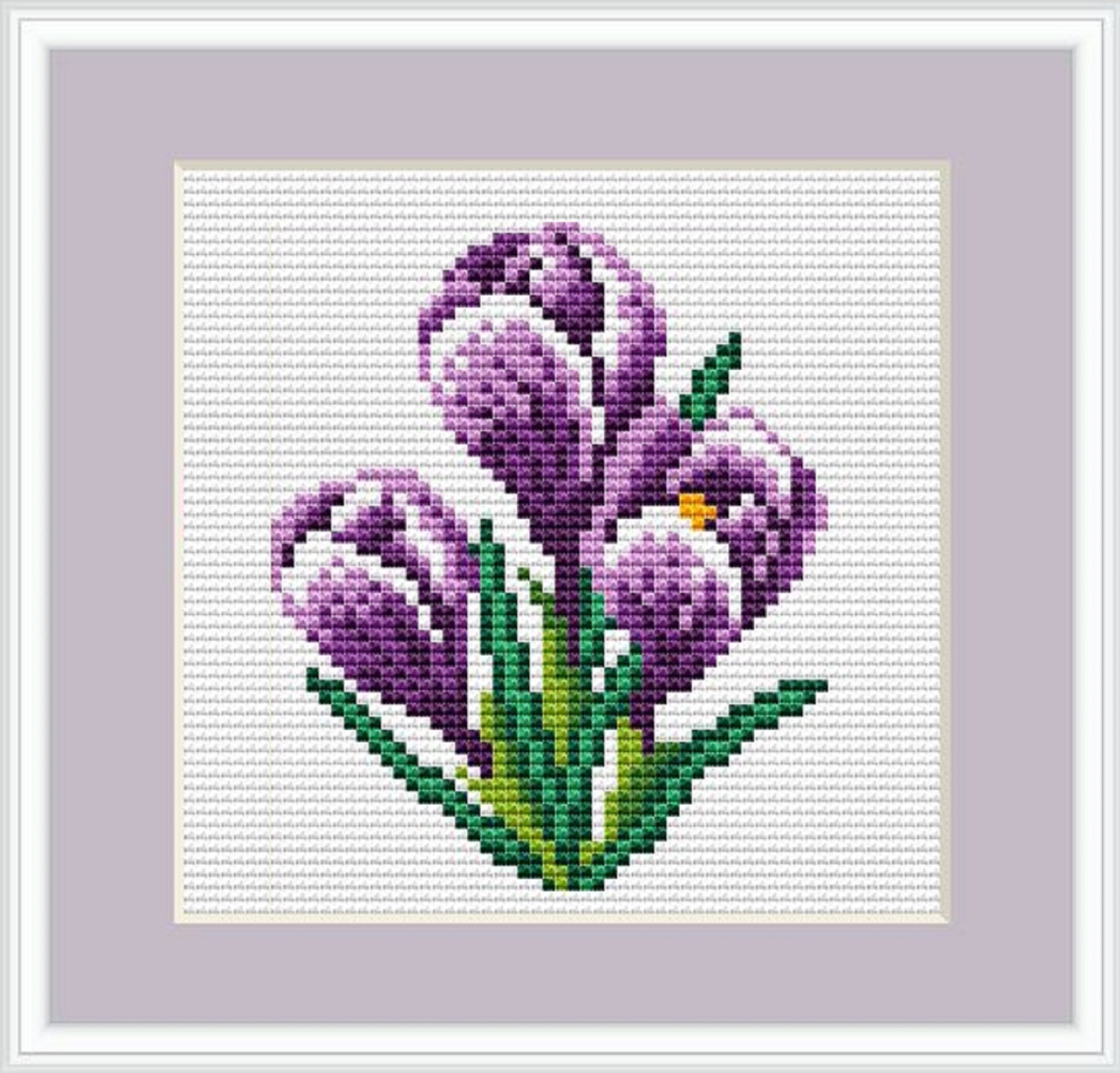 Crocus Cross Stitch Pattern Floral Hand Embroidery Pattern Spring Flowers  Cross Stitch 
