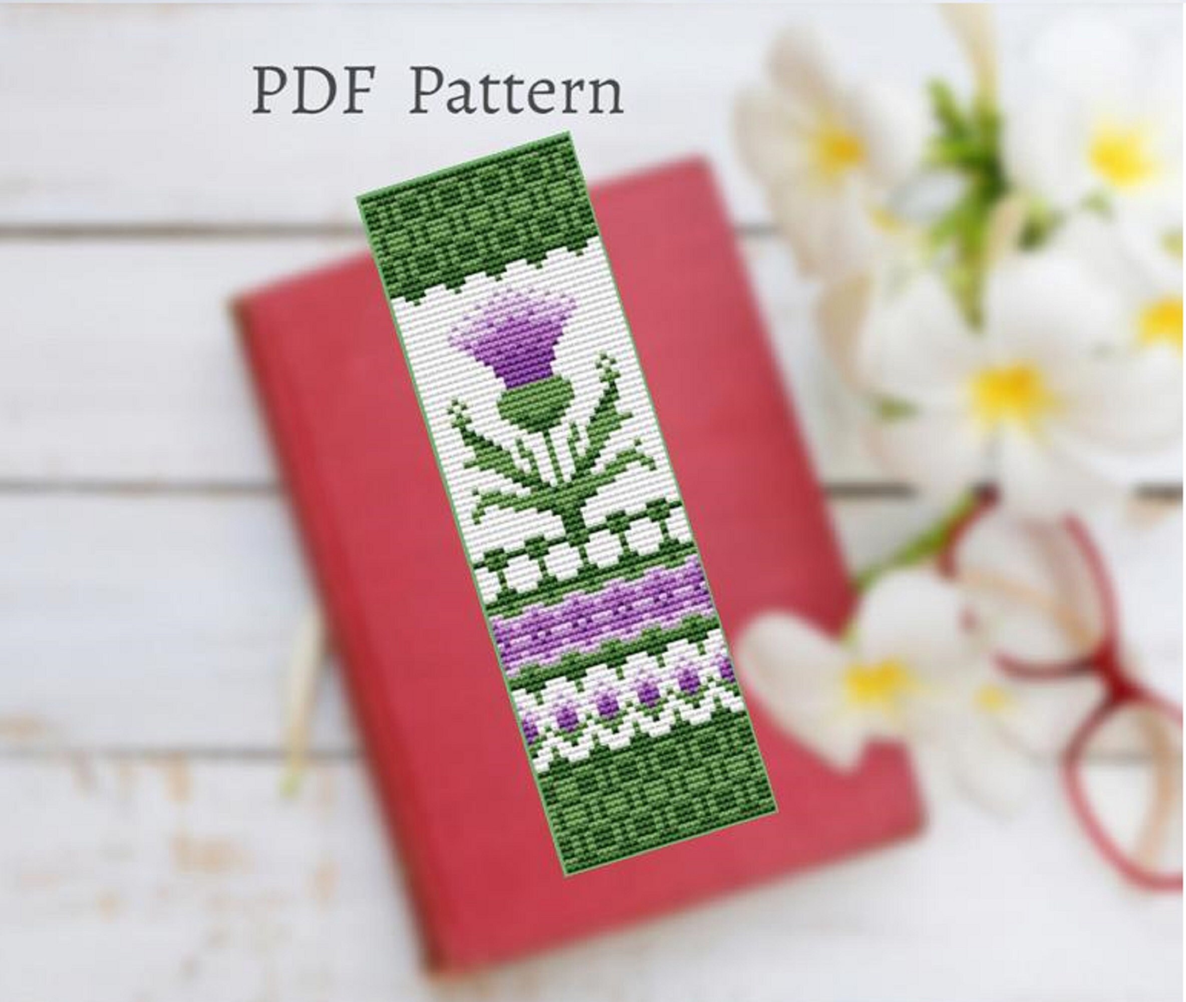 Outlander Cross Stitch Bookmark Pattern Thistle Cross Stitch Etsy