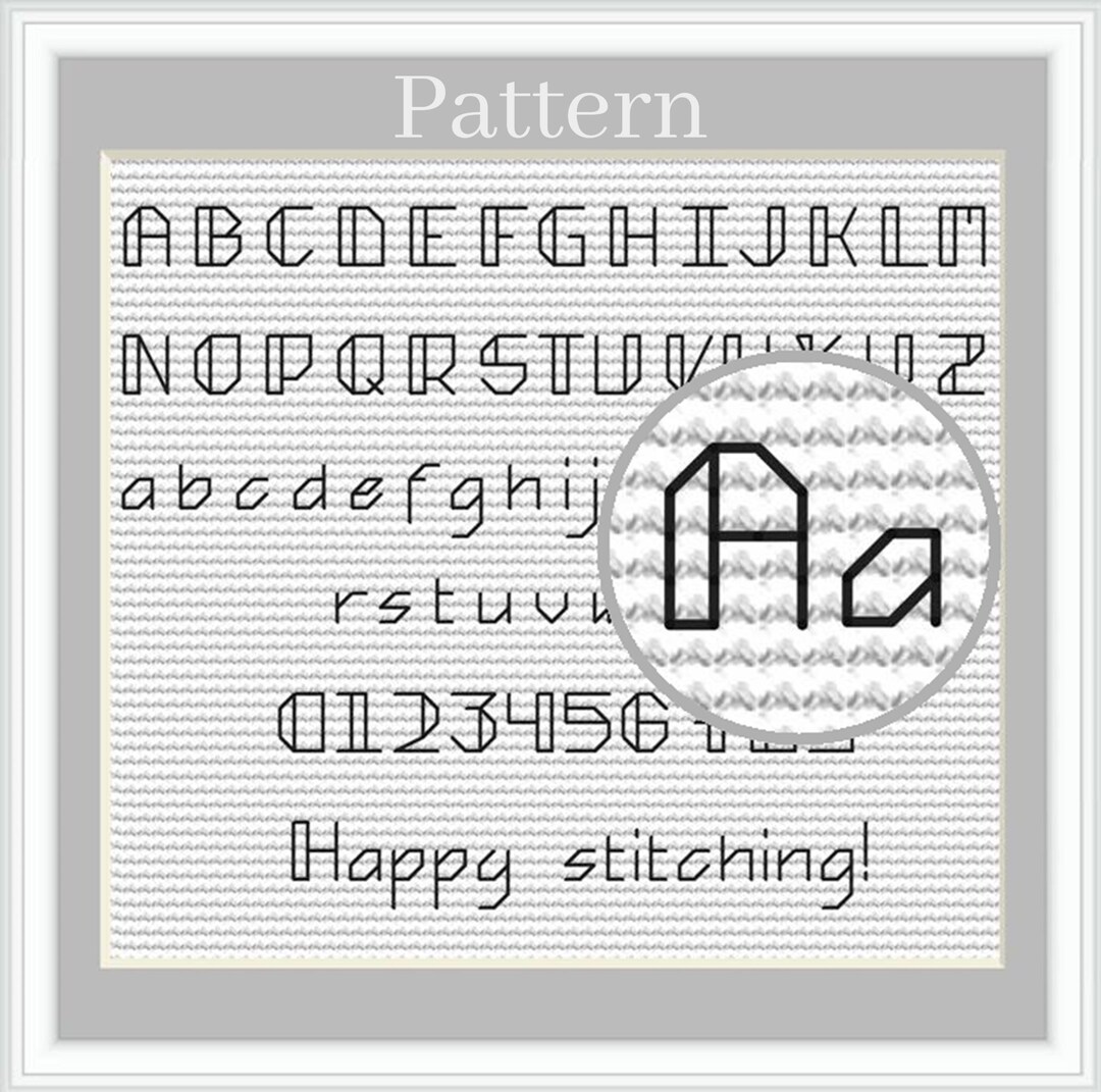 Backstitch Alphabet Cross Stitch Pattern With Small Letters and Numbers ...