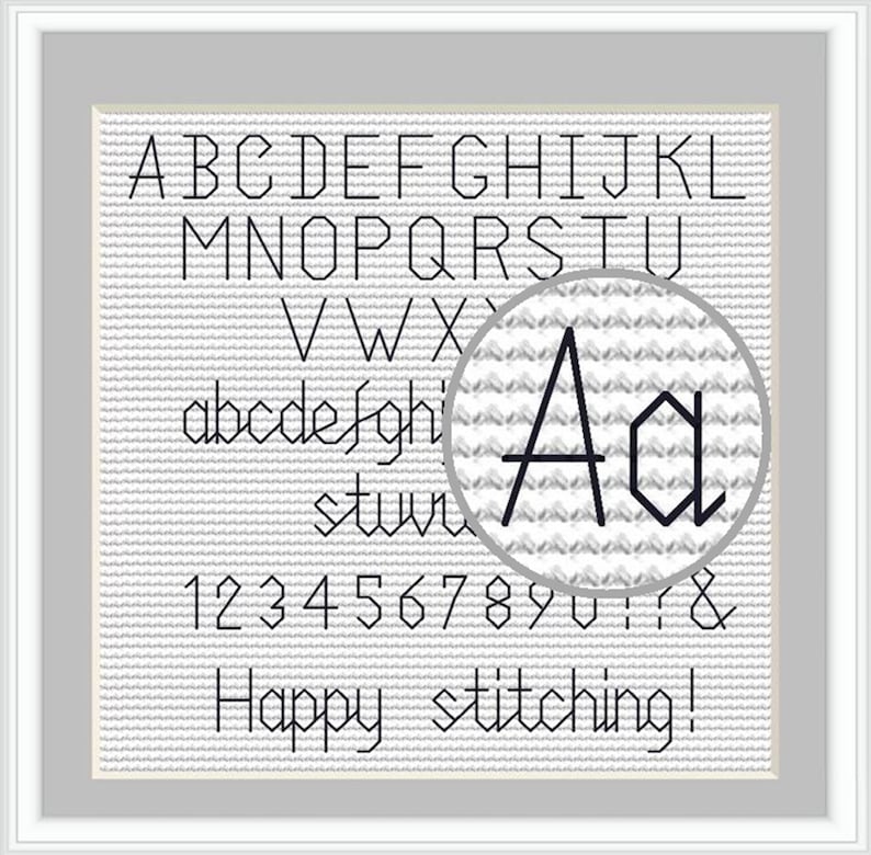 Backstitch Alphabet Cross Stitch Pattern With Letters and Numbers - Etsy