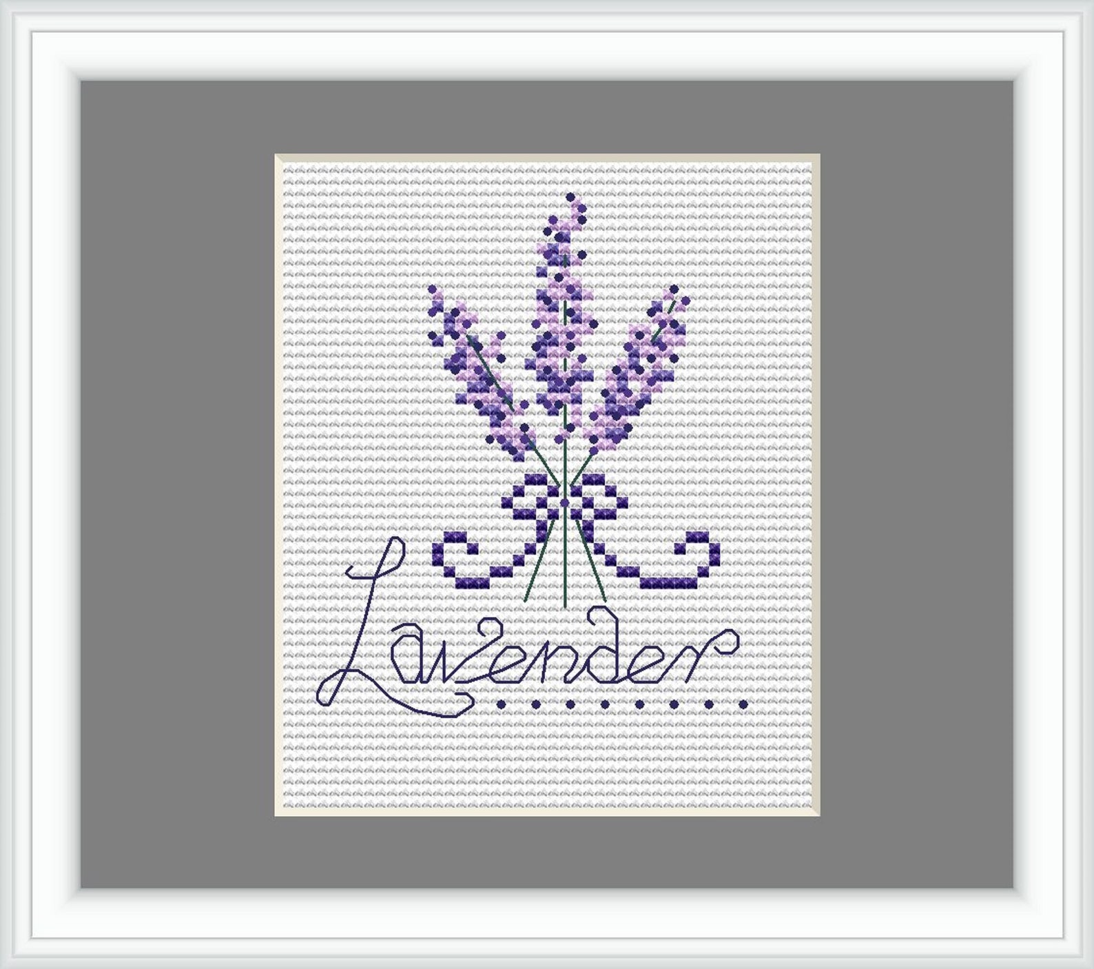 Lavender Cross Stitch Pattern Floral Cross Stitch Lavendar Etsy