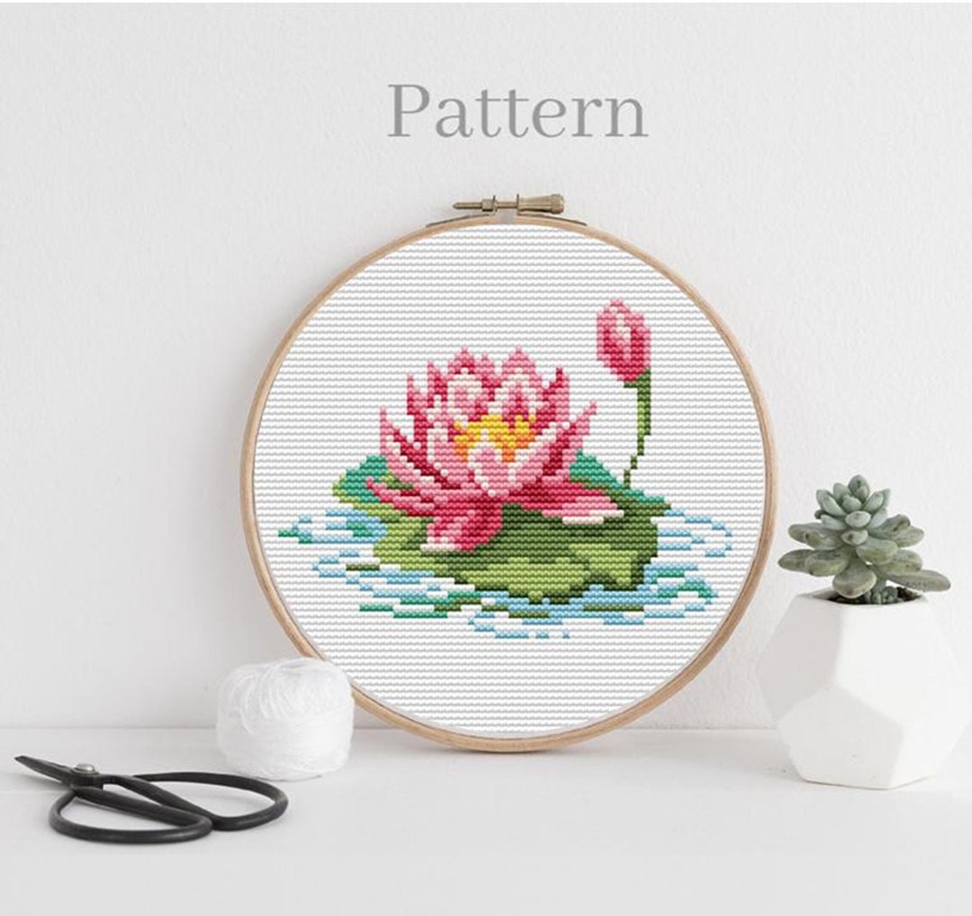 Lotus Cross Stitch Pattern Lotus Flower Embroidery Pattern Lotus Cross Stitch Pattern Lotus Flower Embroidery Pattern