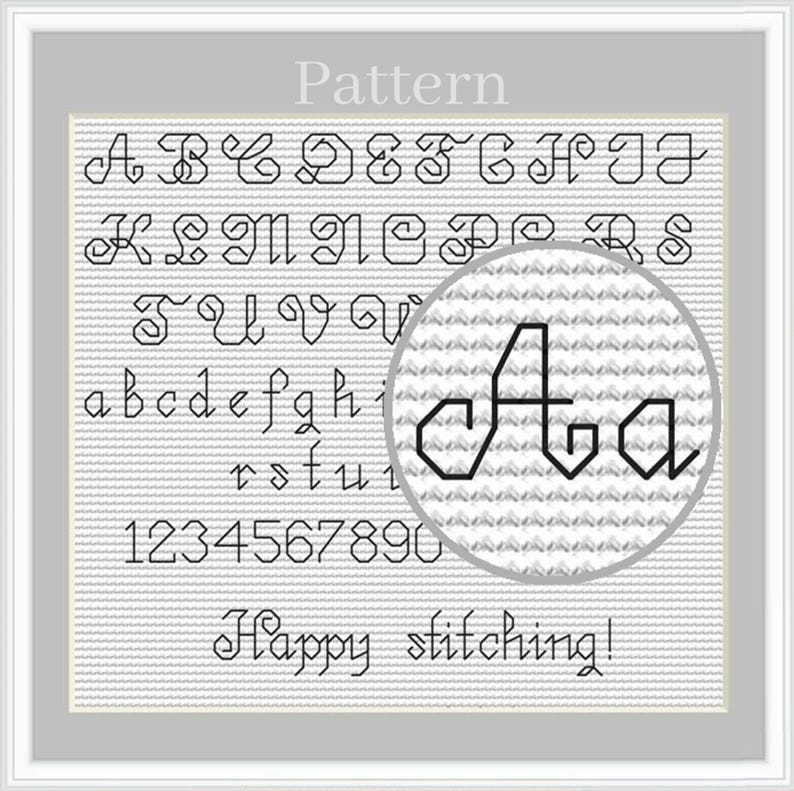 Cursive Font, Cross Stitch Font, Back Stitch Alphabet, Backstitch ...