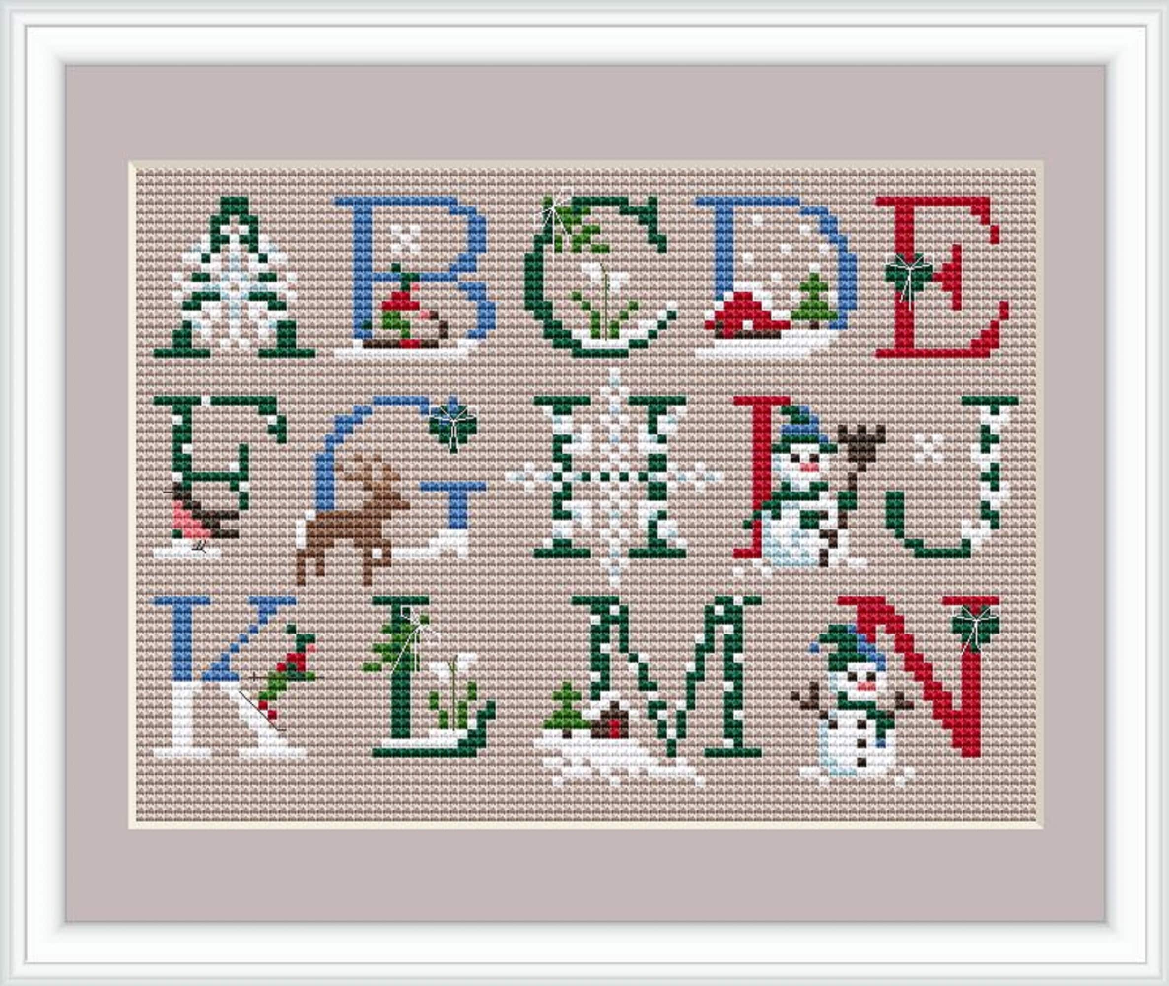 Christmas Alphabet Cross Stitch Pattern Cross Stitch Fonts - Etsy