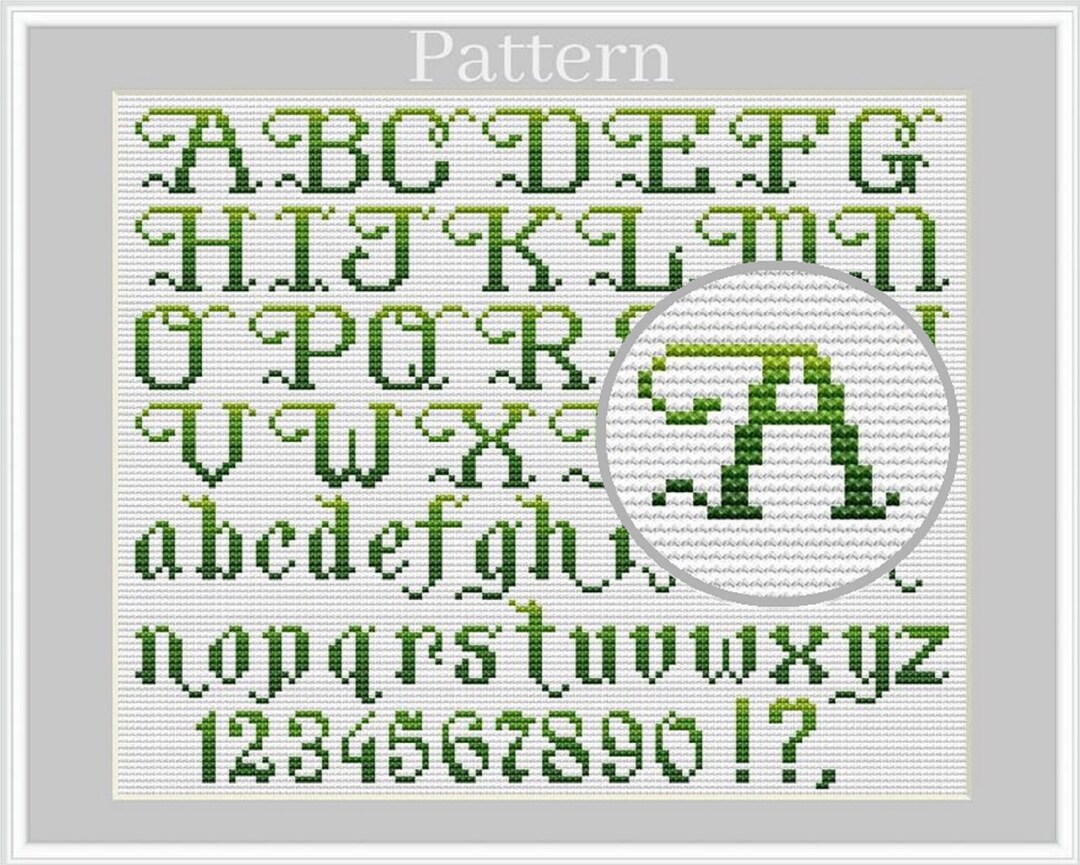 Christmas Alphabet Cross Stitch Pattern, Christmas Fonts, Cross Stitch