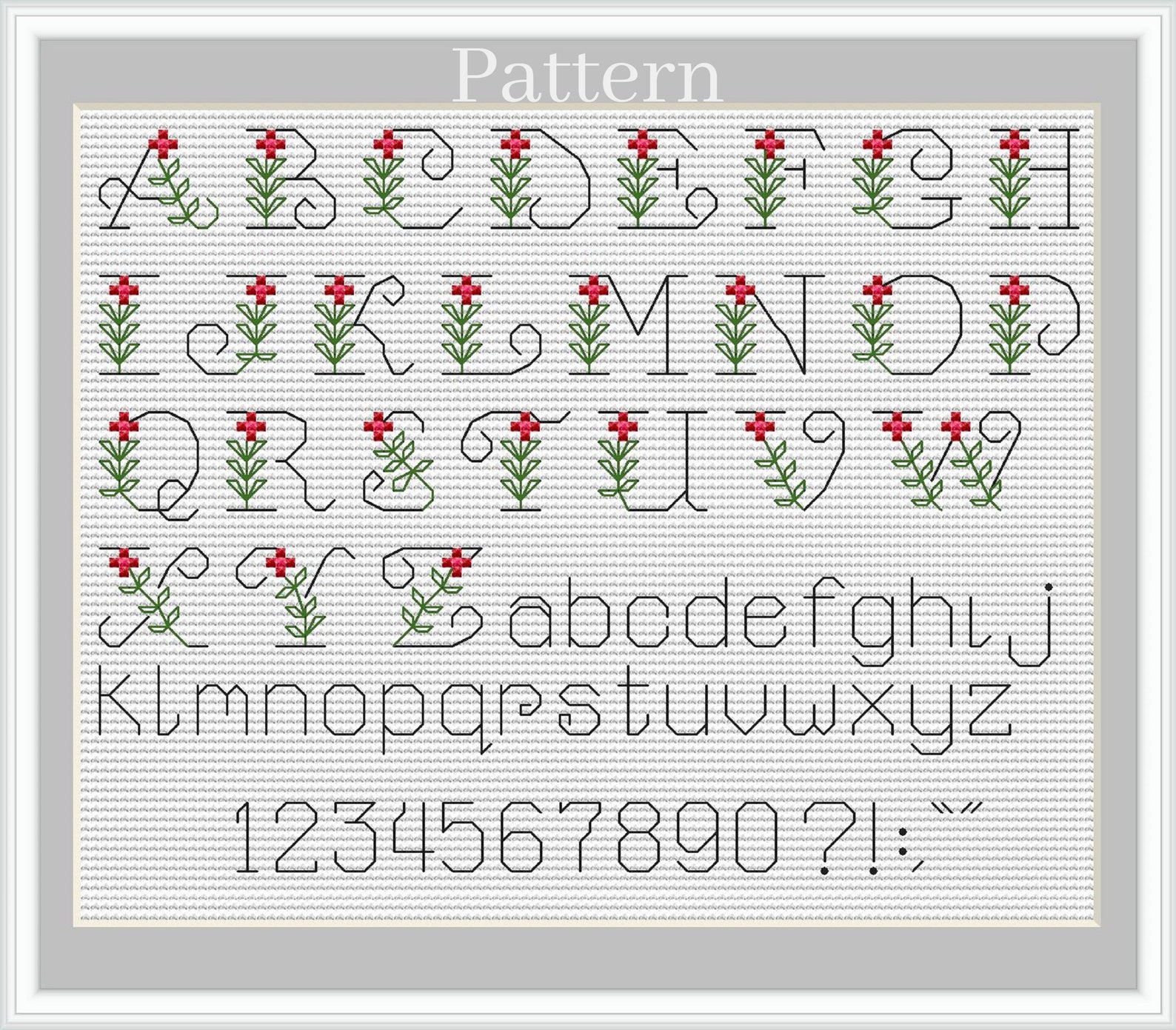 Backstitch Alphabet Cross Stitch Pattern Cross Stitch - Etsy