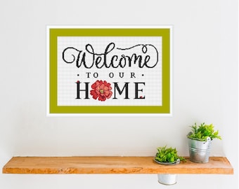 Welcome to our home cross stitch pattern with poppy