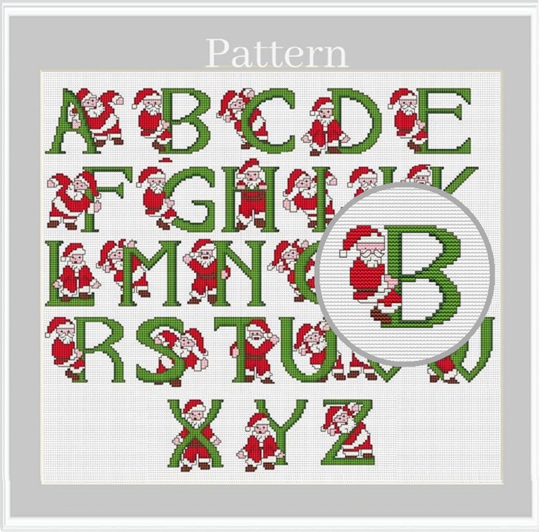 Christmas Alphabet Cross Stitch Pattern, Cross Stitch Fonts, Monogram Letters, Santa Claus Alphabet, ABC Chart - Etsy christmas-alphabet-cross-stitch-pattern-cross-stitch-fonts-monogram-letters-santa-claus-alphabet-abc-chart-etsy