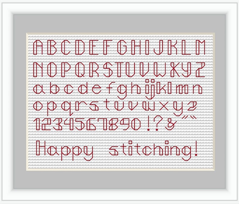 Backstitch Alphabet Cross Stitch Pattern With Small Letters and Numbers ...
