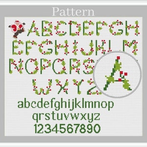 Christmas monogram fonts, Christmas letters, Cross stitch fonts, Christmas alphabet 01