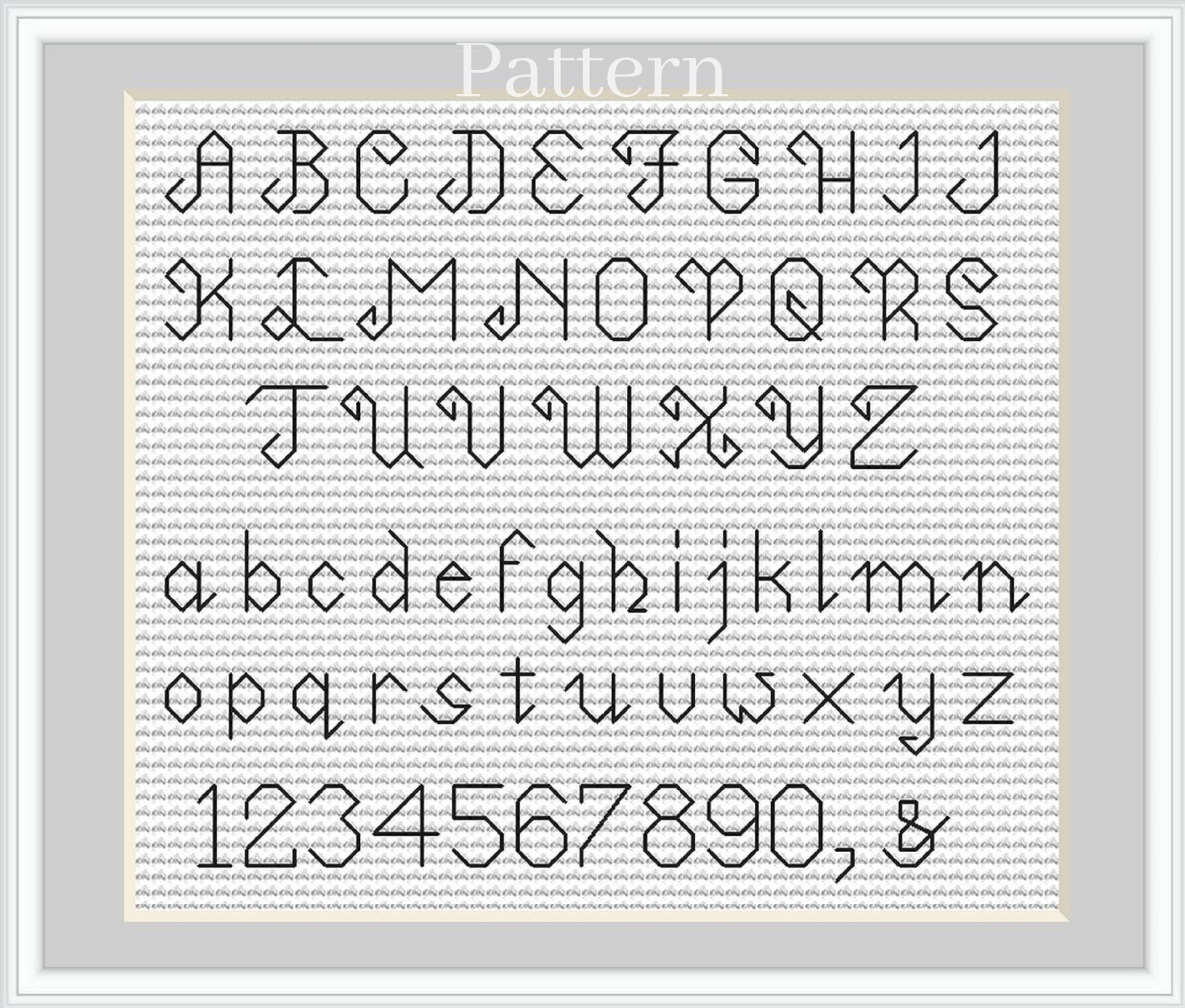 Backstitch Alphabet Cross Stitch Font Back Stitch Alphabet Etsy UK
