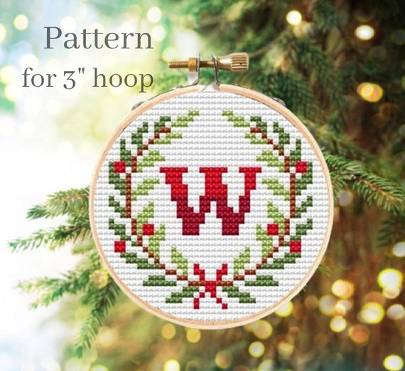 Monogram ornament cross stitch pattern, Monogram fonts, Cross stitch ornament, Initial ornament, Cross stitch letters
