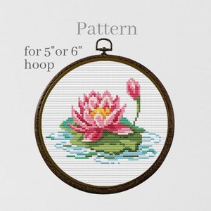 Lotus cross stitch pattern Lotus flower embroidery pattern Cross stitch flowers