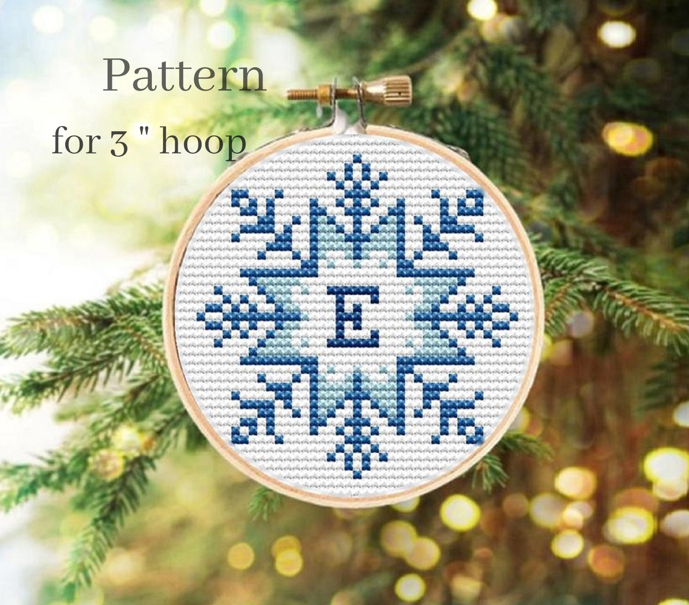Initial Ornament Cross Stitch Pattern Monogram Ornament - Etsy