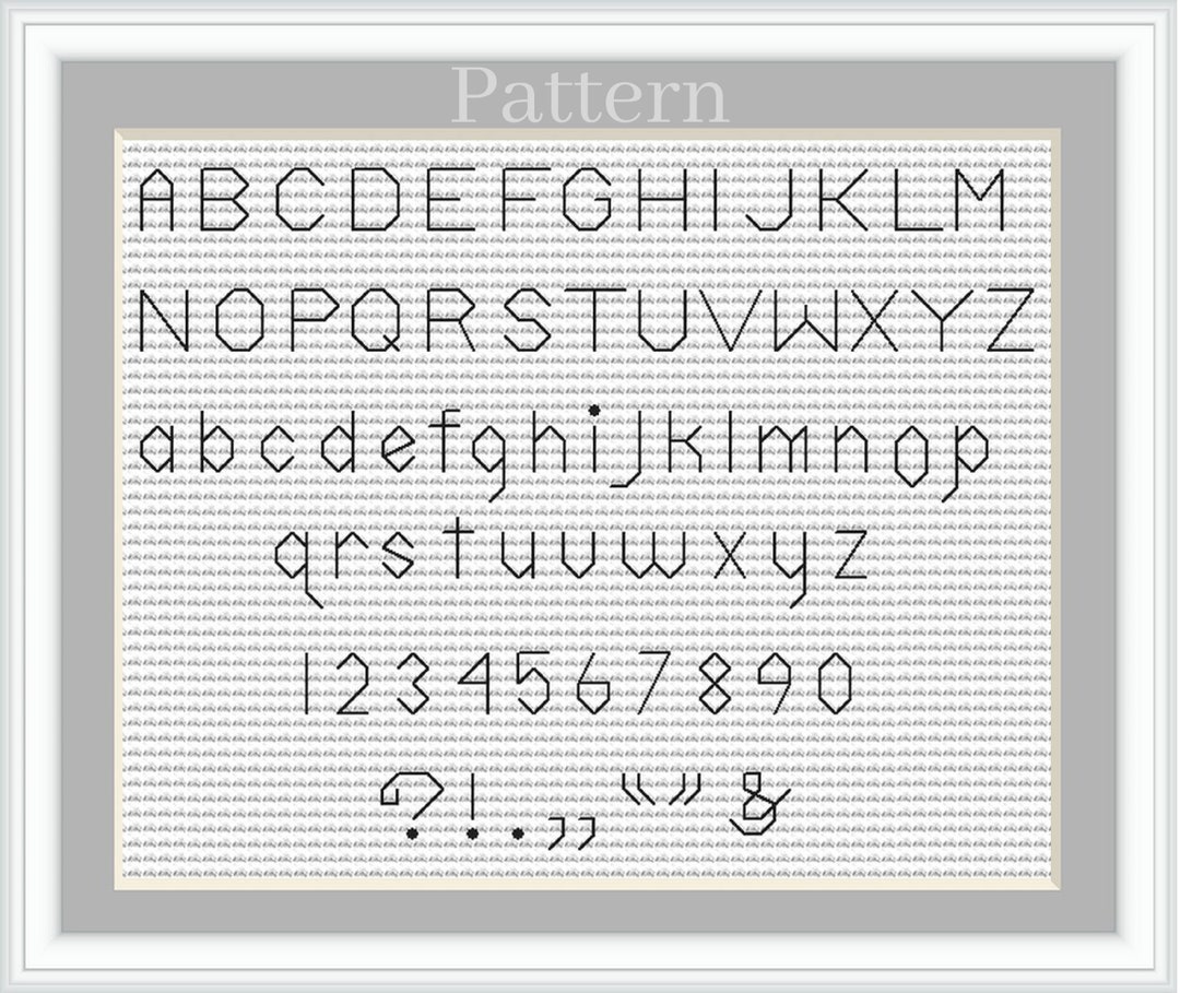 Backstitch Alphabet Cross Stitch Font Cross Stitch Letters Etsy UK