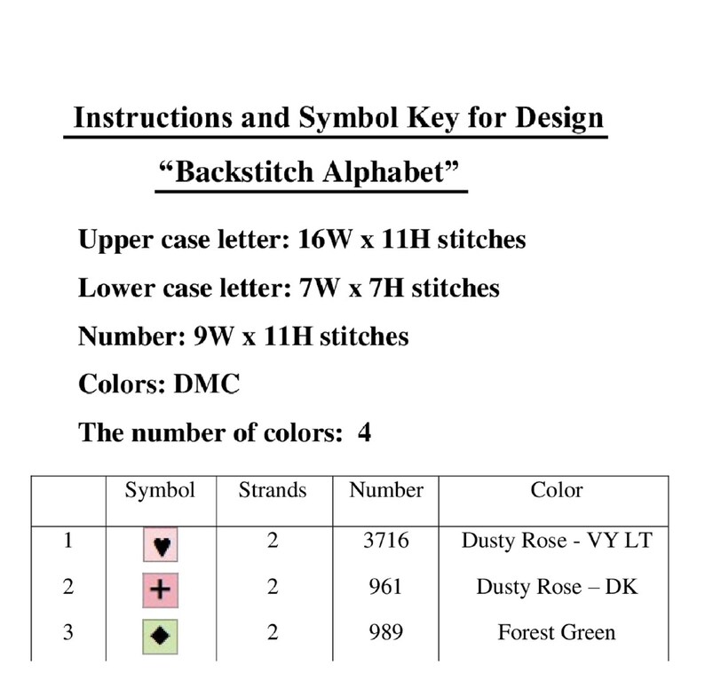 Backstitch Alphabet Cross Stitch Pattern With Floral Letters and ...