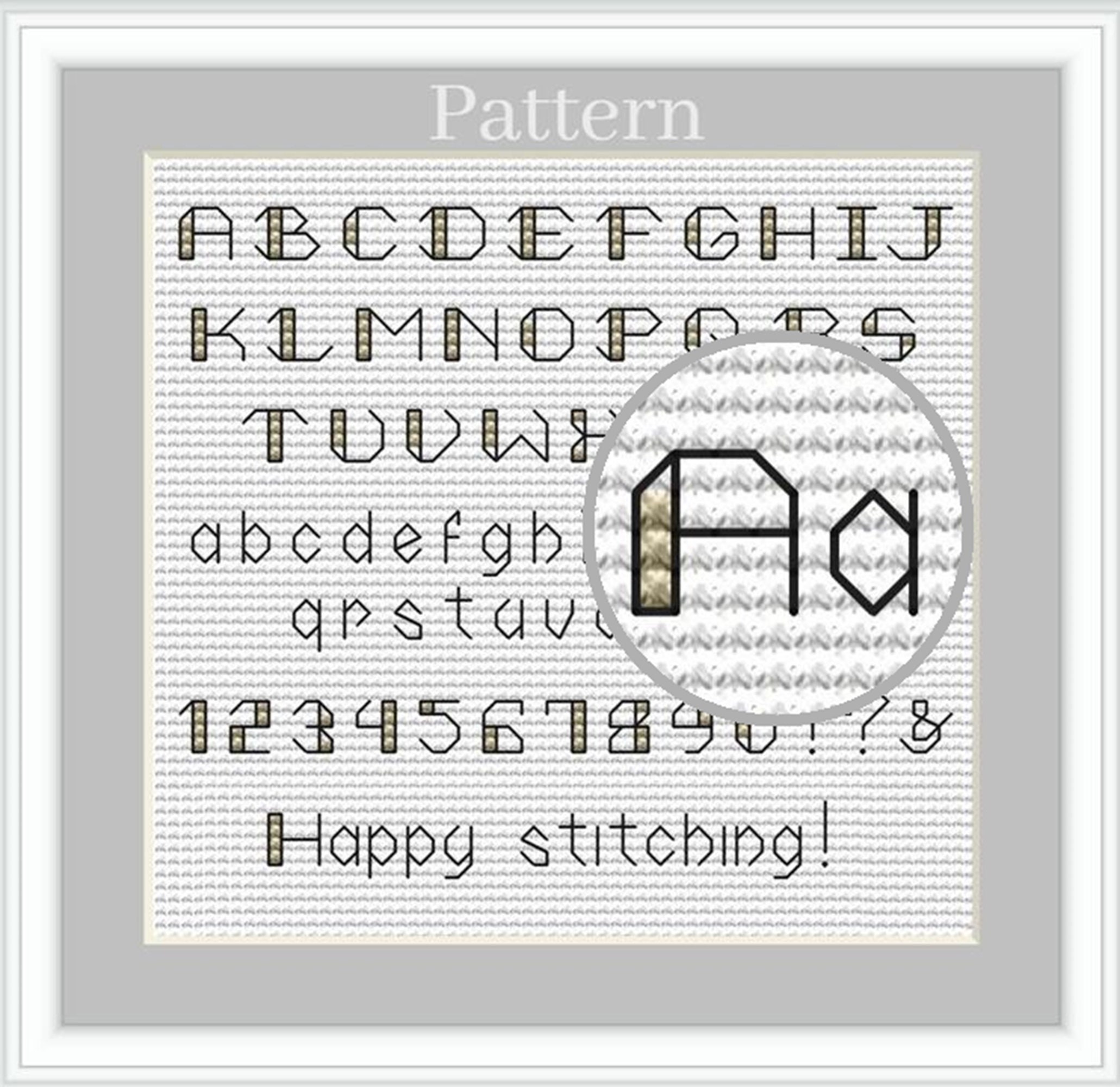 Buy Cross Stitch Alphabet Pattern, Backstitch Alphabet