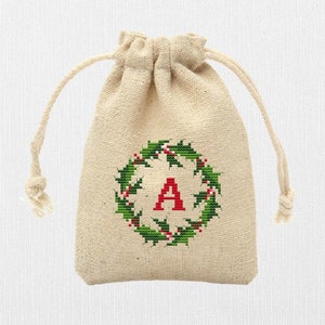 Christmas monogram letters, Monogram ornament cross stitch pattern, Monogram fonts 3 inch hoop, Cross stitch alphabet