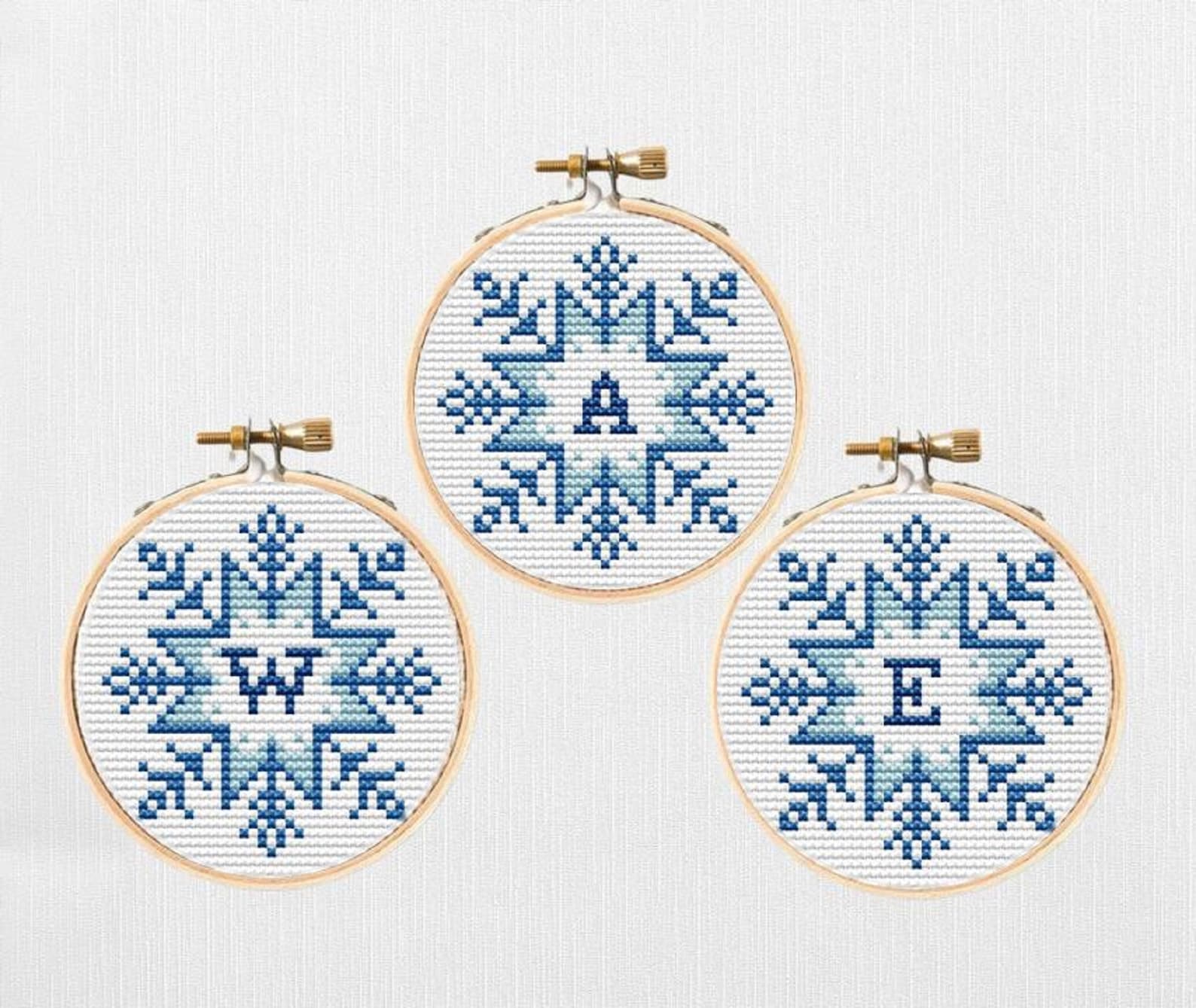 Initial Ornament Cross Stitch Pattern Monogram Ornament - Etsy