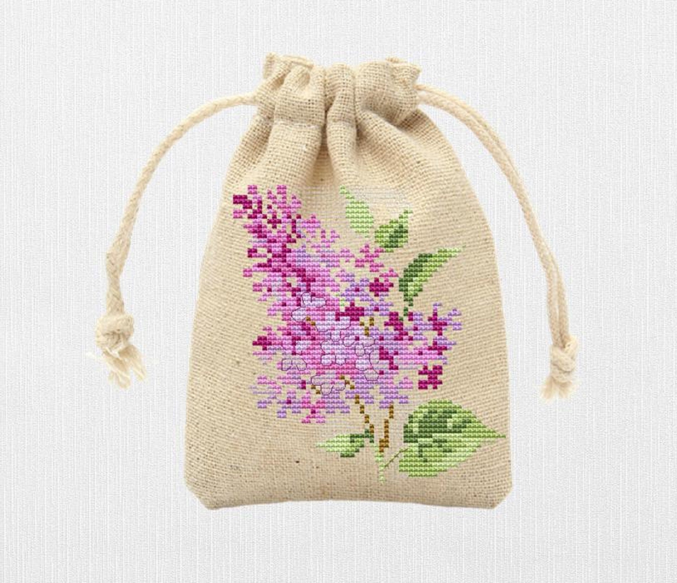 Awesocrafts Cross Stitch Kits Lilac Flowers 11CT Stamped Patterns Easy Cross Stitching Embroidery Needlework Kit Supplies (Lilac Flowers)
