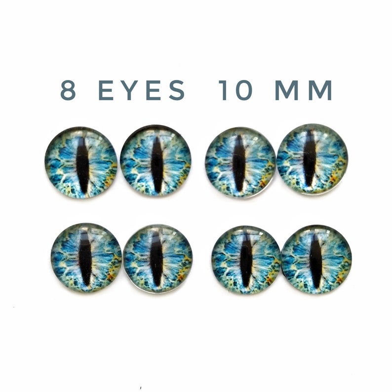 Dragon eyes Blue eyes Glass craft eyes Doll eyes 10mm Glass cat eyes