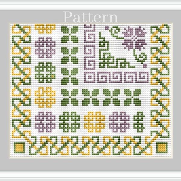 Celtick borders cross stitch pattern, Celtic knots, Cross stitch frames, Geometric border hand embroidery pattern