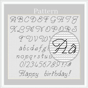 Cross stitch letters, Cursive alphabet, Cross stitch alphabet, Cross stitch font, Backstitch alphabet, ABC chart