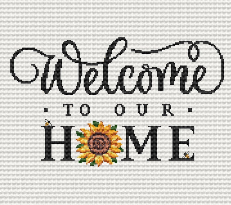to Our Home Cross Stitch Pattern Sunflower Etsy Ireland