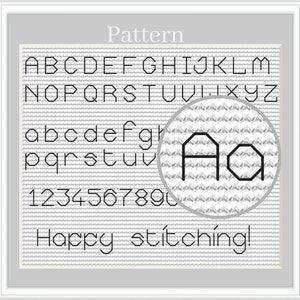 Backstitch alphabet, Cross stitch font, Cross stitch letters, Small alphabeth cross stitch