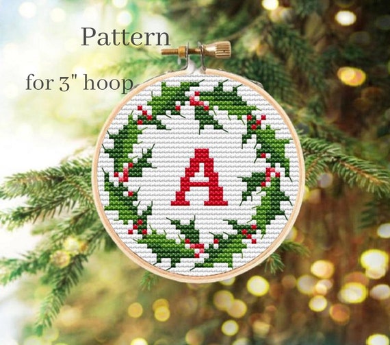 Initial Ornament Christmas Cross Stitch Patterns Ornaments for