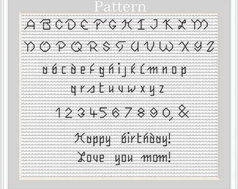 Backstitch alphabet, Cross stitch font, Cross stitch letters, Cross stitch numbers, Backstitch font