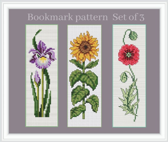 LANARTE Kit Punto Croce Segnalibri FLOWER POWER – Set Da 2 Segnalibri 6x20 Cm Da Ricamare, Creativo Fai Da Te Per Adulti, Completo Di Materiali
