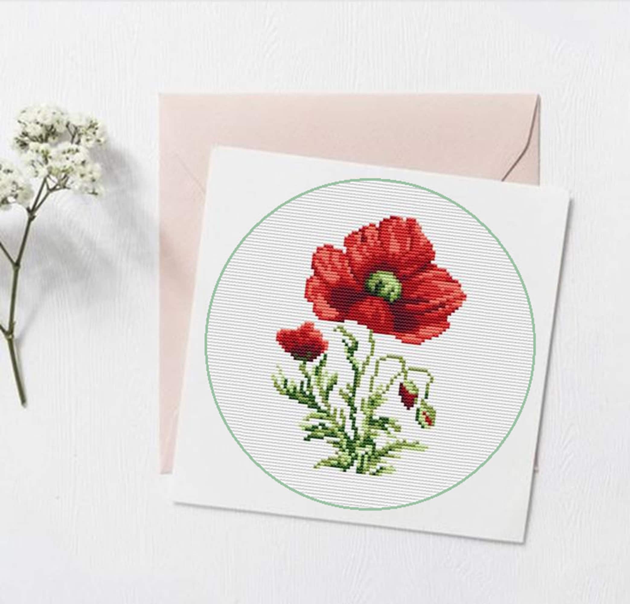 Poppy Cross Stitch Pattern for Floral Xstitch Wild Flowers - Etsy