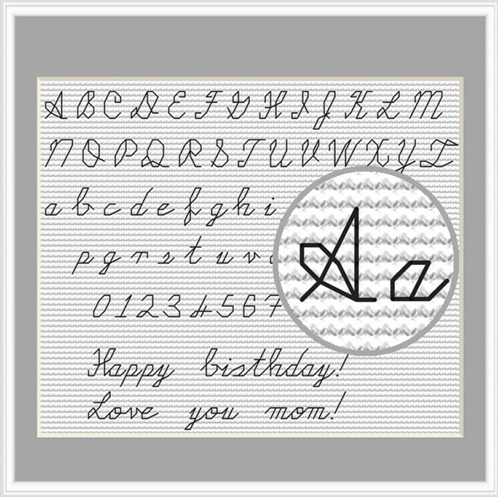 Backstitch Alphabet Cross Stitch Pattern With Cursive Letters and ...