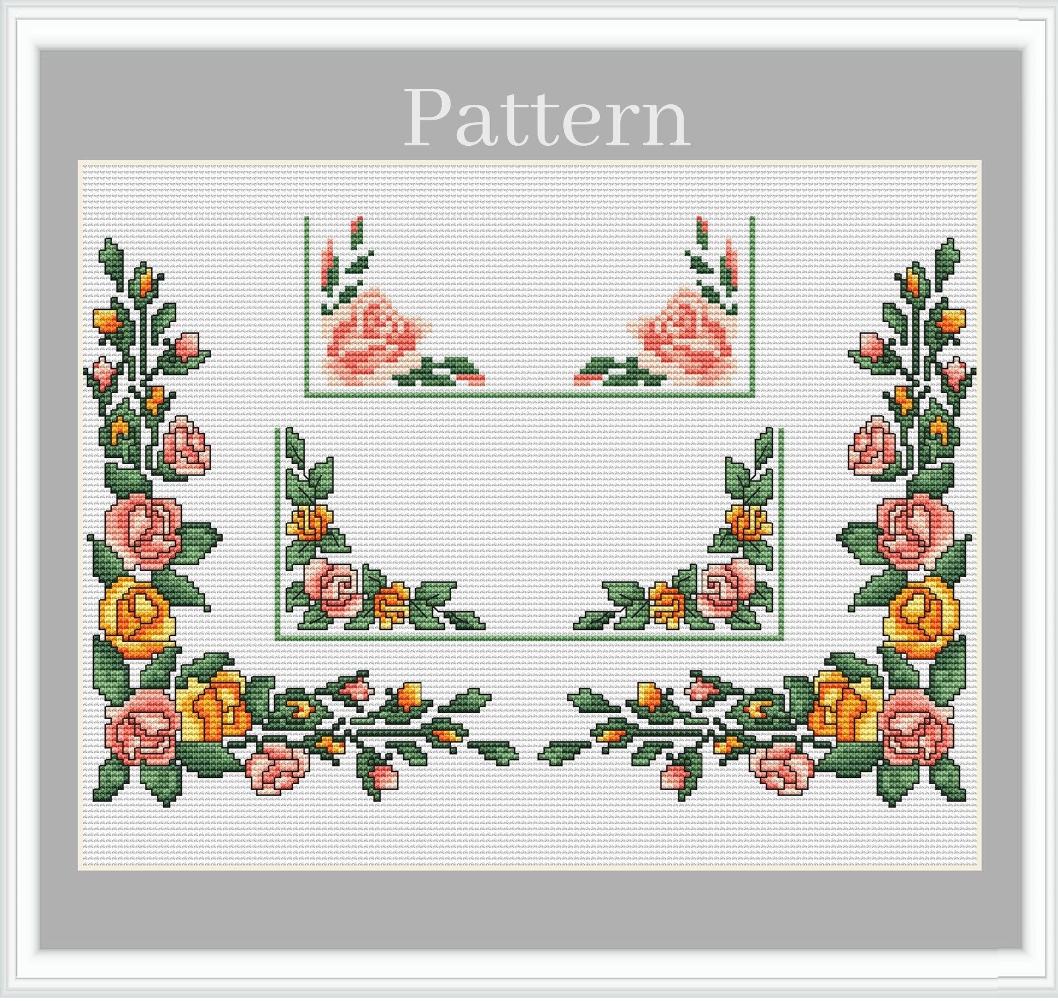トップス relaxing border pattern cutsew Cross Stitch Border Pattern, Cross Stitch Frames, Floral