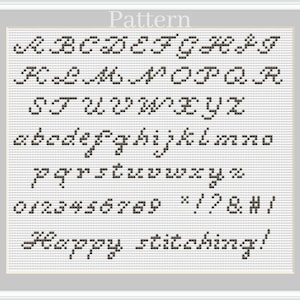 Schreibschrift Kreuzstich Stickmuster, Stickmuster Alphabet Hand Stickmuster, Kreuzstich Buchstaben