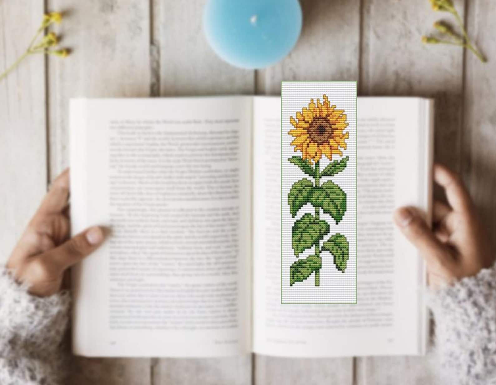 Sunflower Bookmark Cross Stitch Pattern PDF Etsy