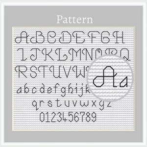 Kreuzstich Alphabet mit Buchstaben und Zahlen