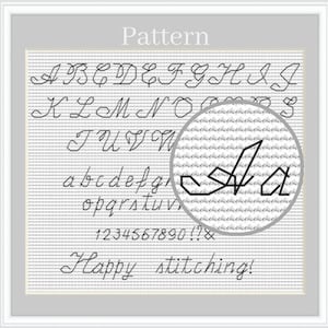 Backstitch Alphabet, Cross Stitch Fonts, Cursive Alphabet, Cross Stitch ...