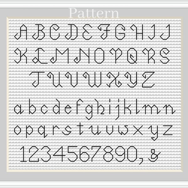 Backstitch alphabet, Cross stitch font, Back stitch alphabet, Cursive alphabet