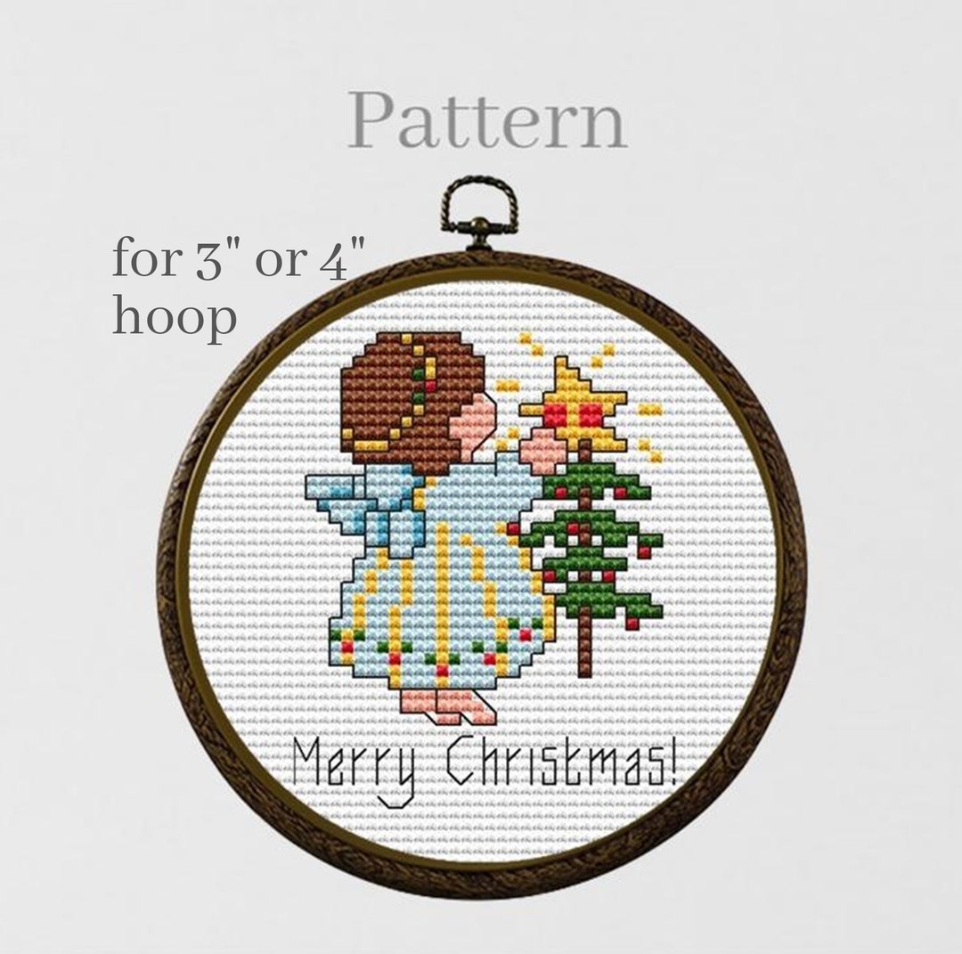 Christmas Angel Ornmament Cross Stitch Pattern With Alphabet Chart for ...