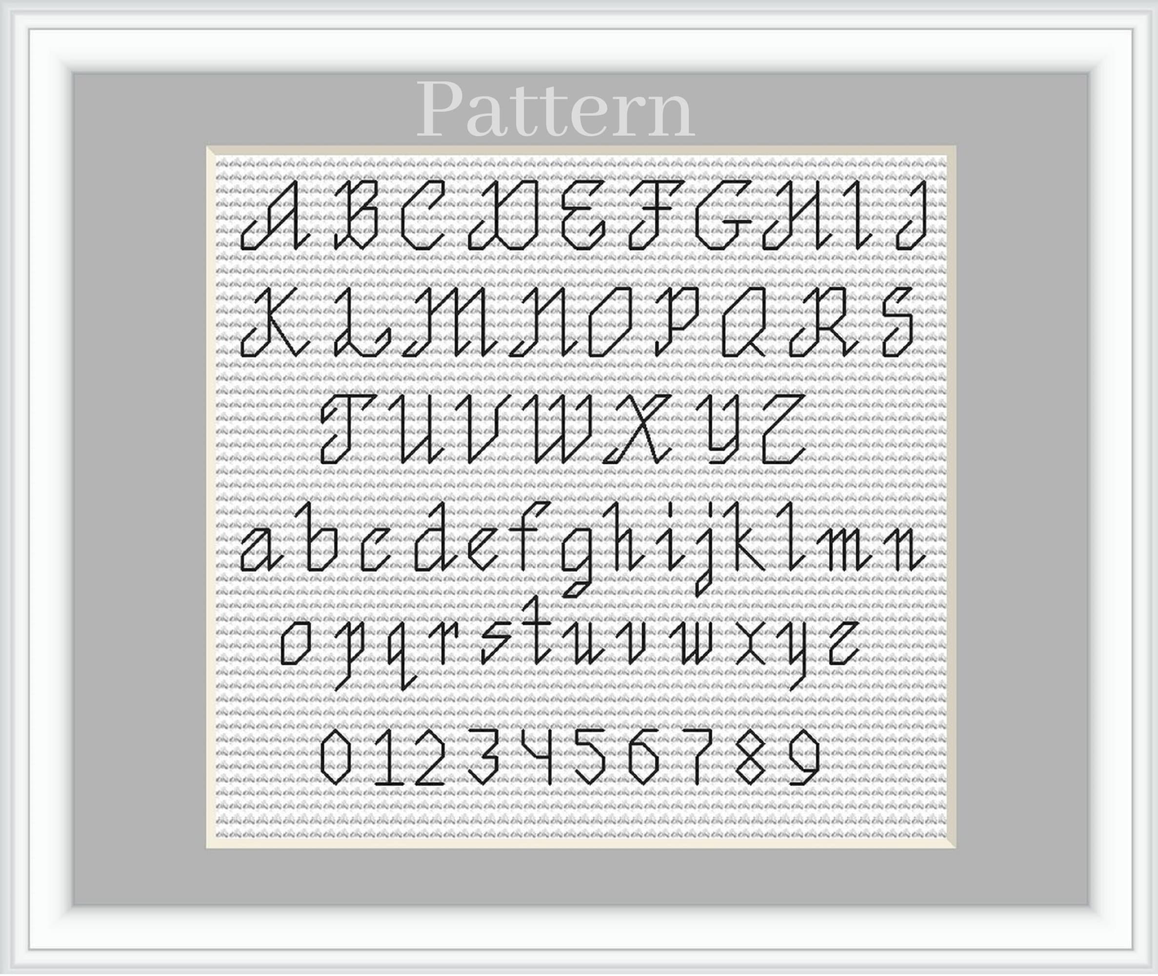 Backstitch Alphabet Small Cross Stitch Font Cursive Alphabet - Etsy