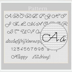 Backstitch alphabet, Cross stitch font, Cross stitch letters, Back stitch alphabet