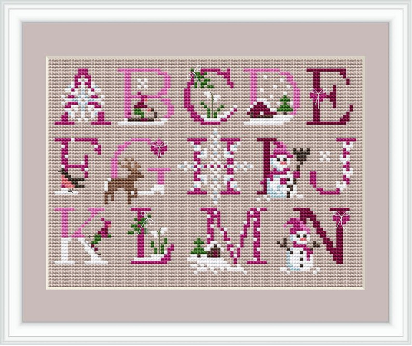 Cross Stitch Letters Christmas Fonts Christmas Letters Cross - Etsy