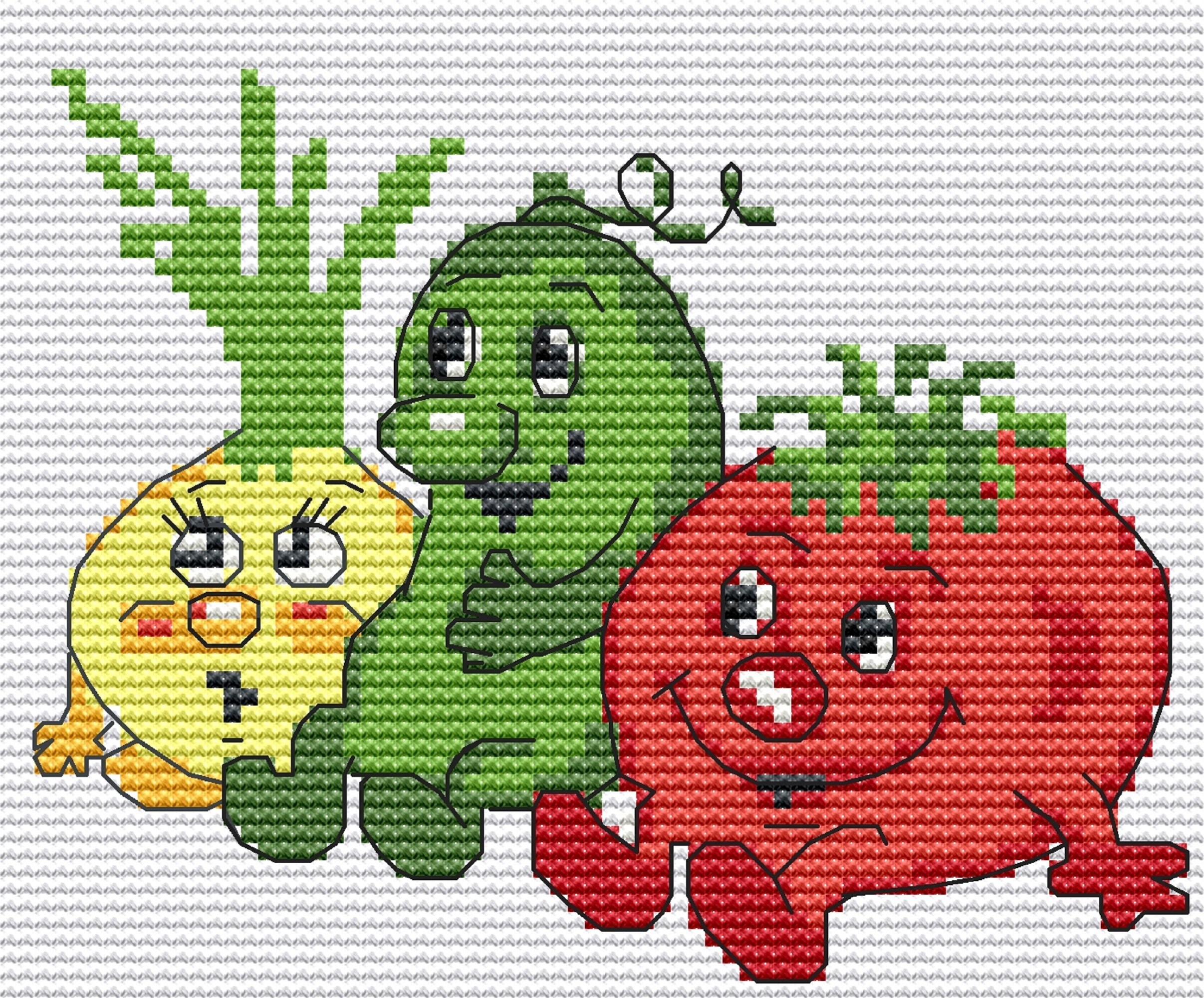 Vegetables Cross Stitch Pattern PDF Plant Embroidery Pattern Etsy