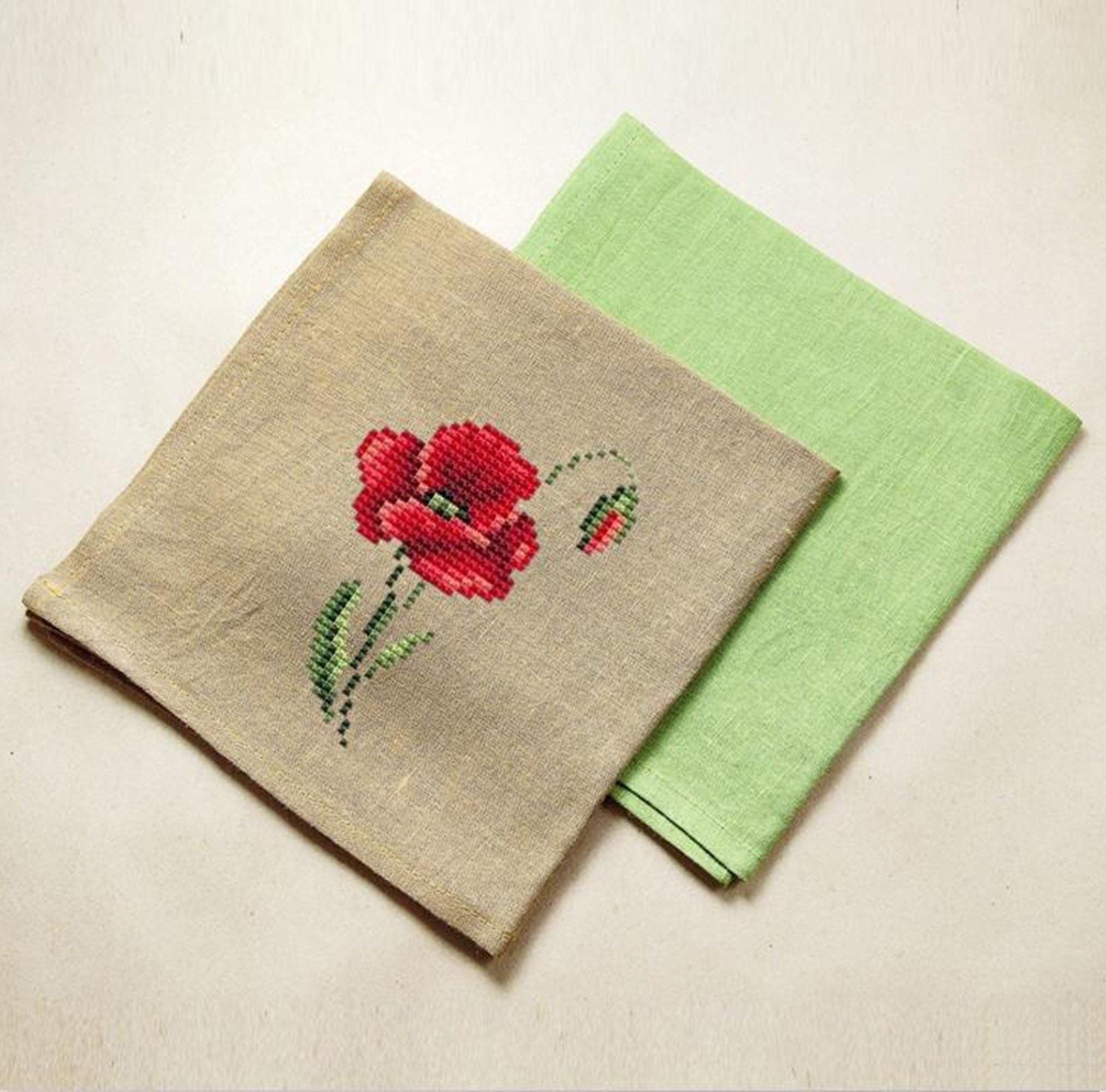 Poppy Cross Stitch Pattern, Cross Stitch Flowers, Small Poppies