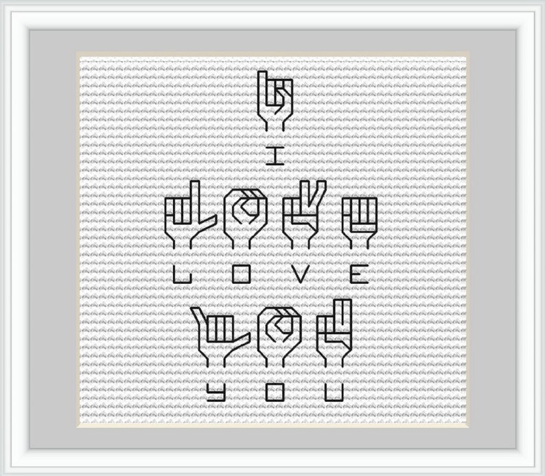 Sign Language Cross Sign Language Alphabet Cross Stitch Pattern, Backstitch Alphabet - Etsy